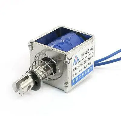 1PC JF-0826 22*25*26 22x25x26 DC 6V DC 12V DC 24V 350mA Suction 20N Stroke 10mm Push Pull Type Open Frame Solenoid Electromagnet