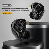 KZ ZAR HIFI In Ear IEMs Earphone High-Performance 1DD+7BA Drivers Metal Bass Earbuds Monitor Headphone with Mic Detachable Cable