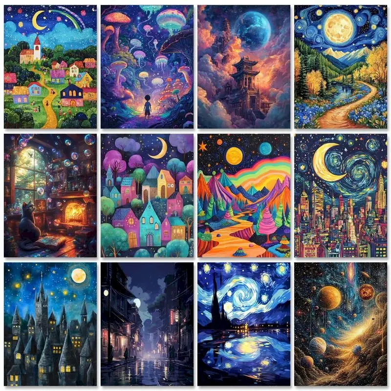 

CHENISTORY DIY картина по номерам для взрослых пейзаж ручная роспись художественные картины по номерам наборы рисунок на холсте подарок домашний декор