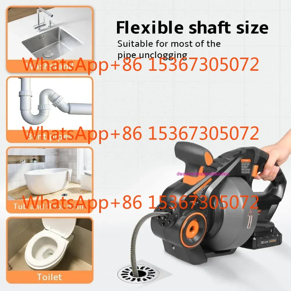 

Электрический сливной шнек с сантехническими змеями длиной 25 футов, средство для удаления сливного засора со змеей для очистки унитаза, канализации, ванной комнаты