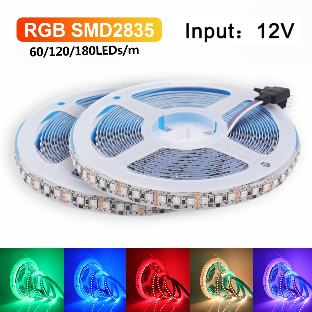 5M RGB LED Strip TV Backlight 12V SMD3535 Waterproof LED Tape 60 120 180Leds/m Flexible Ribbon Diode Luces Led for Room Decor