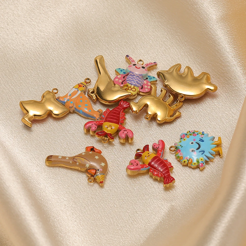 4pcs Stainless Steel Enamel An - Jewelry Making For Kids ulasan dan harga