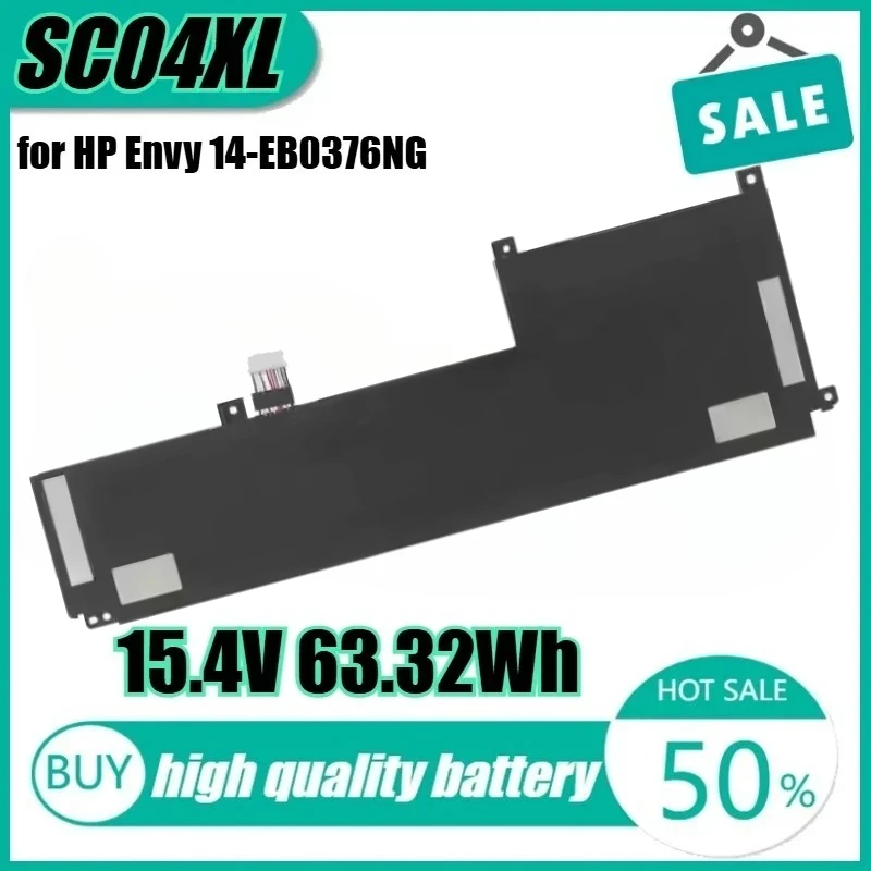 

Новый высококачественный аккумулятор для ноутбука SC04XL 15,4 В 63,32 Втч для серии HP Envy 14-EB0376NG M08254-1C1 HSTNN-IB9R M07392-005
