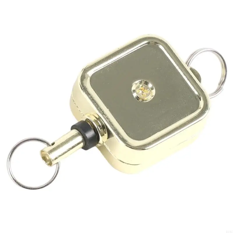 Square Shaped Retractable Badge Card Holder Expanding Length 250mm For Keychain 