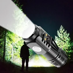 Torcia a LED a luce forte ricaricabile multifunzionale per luce a Clip portatile a lungo raggio per la casa all'aperto Mini torcia elettrica