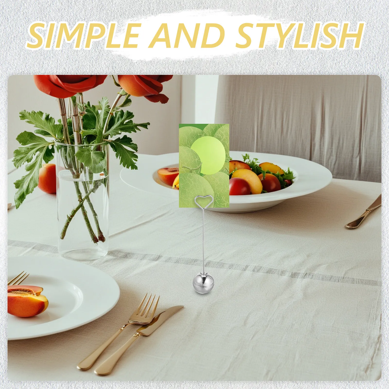 Photo Clip Holder Metal Base Desktop Memo Clip Stand Detachable Stylish Note Photo Display for Office Workspace Wedding Table