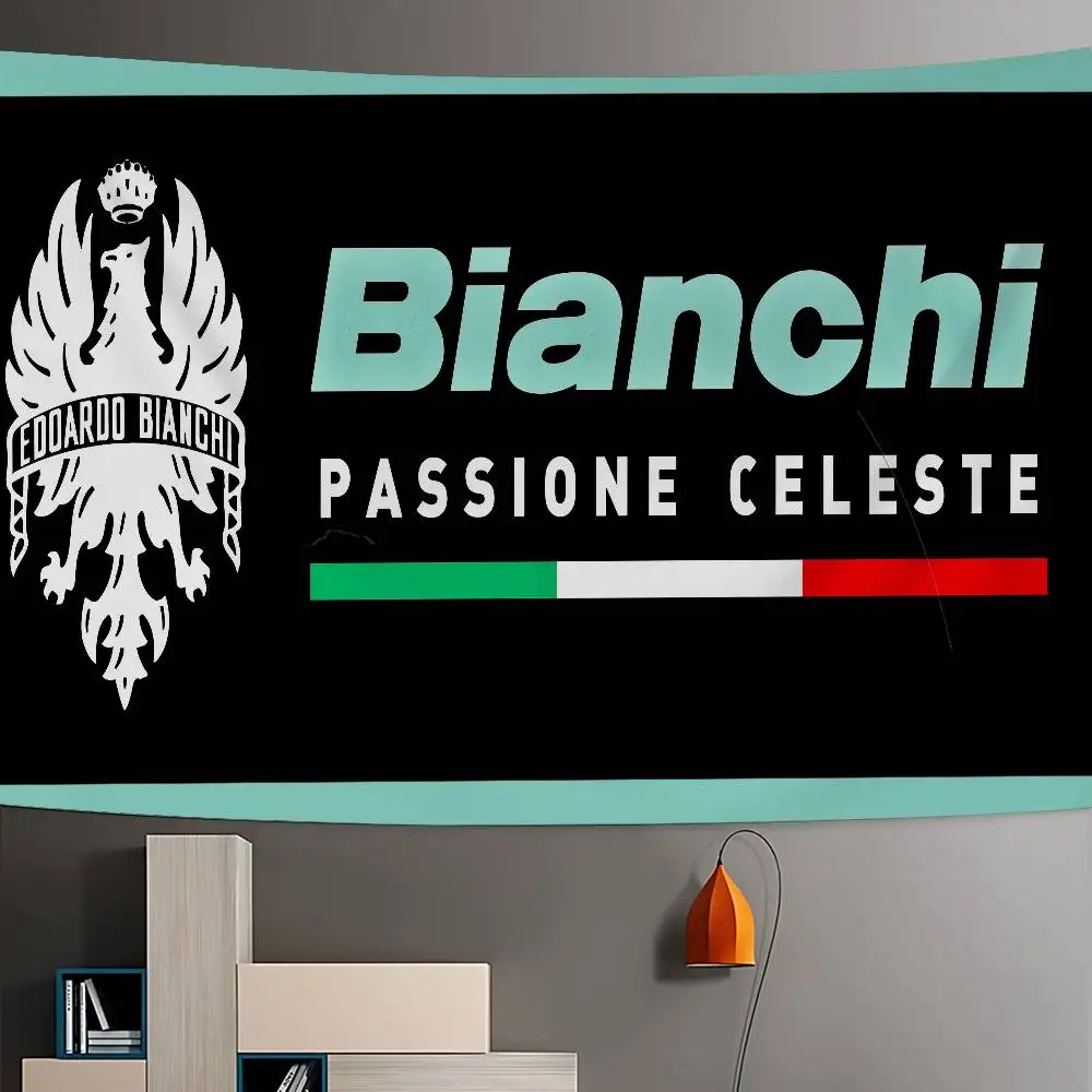 B-Bianchi Bike Logo DIY Wall Tapestry for Living Room Home Dorm Decor Wall Art Decor