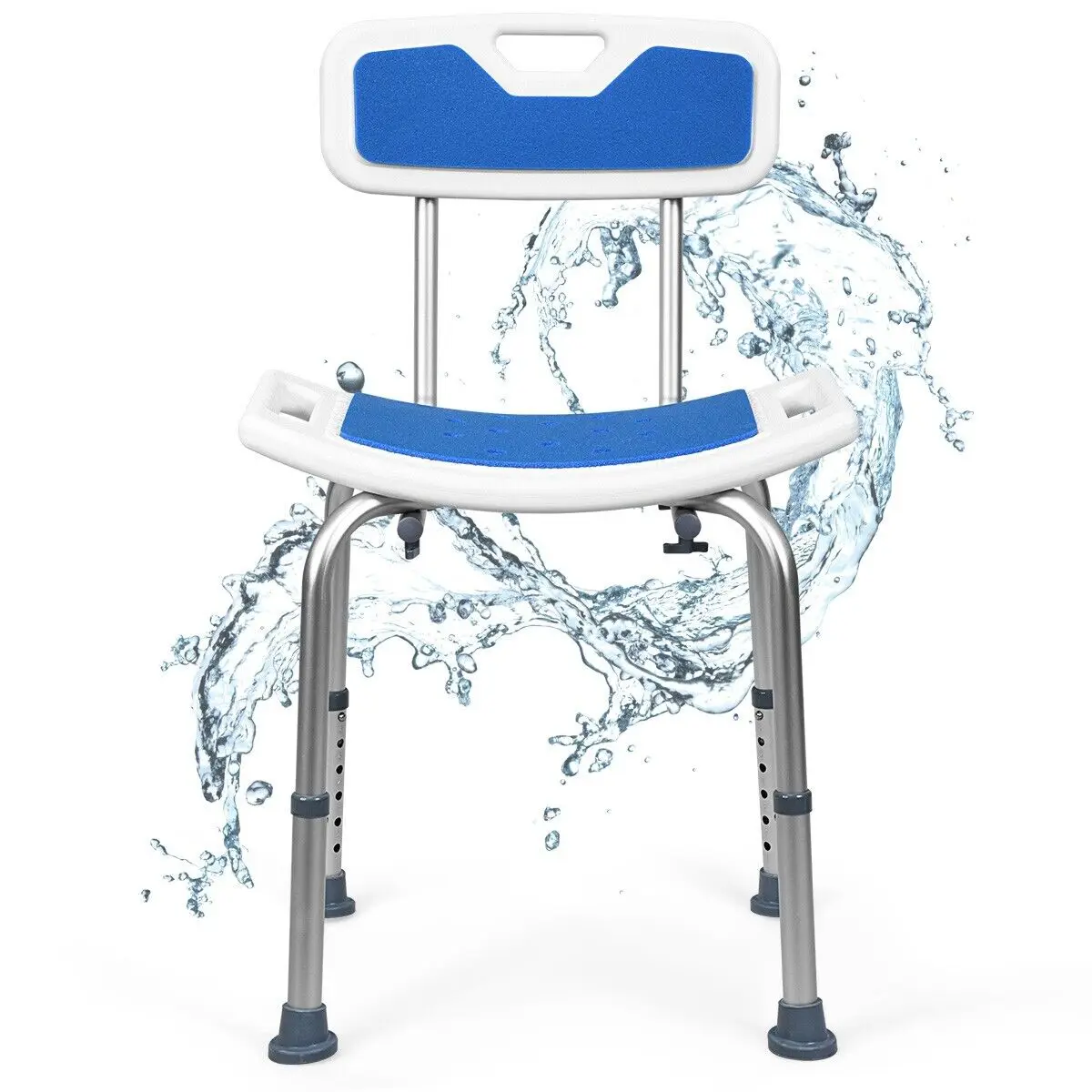 ERGOMASTER 360° Rotating Shower Stool Adjustable Round Bath Chair Anti-slip Bathtub Seat