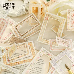 25 pcs Vintage Hollow out border Stickers+material paper Set for Decorative Diary Album Scrapbooking material