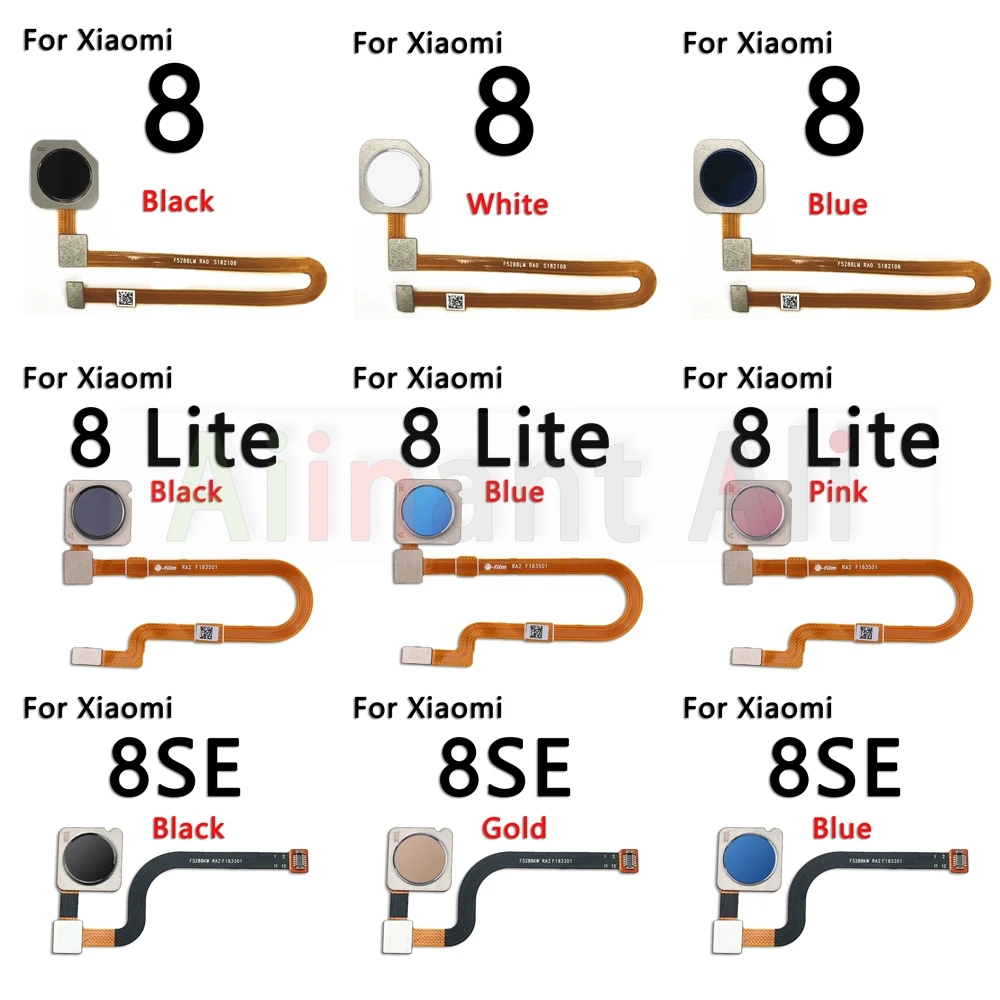 

AiinAnt Home Button Back Touch ID Scanner Fingerprint Sensor Flex Cable Ribbon For Xiaomi Mi 8 8SE 8Lite Lite SE