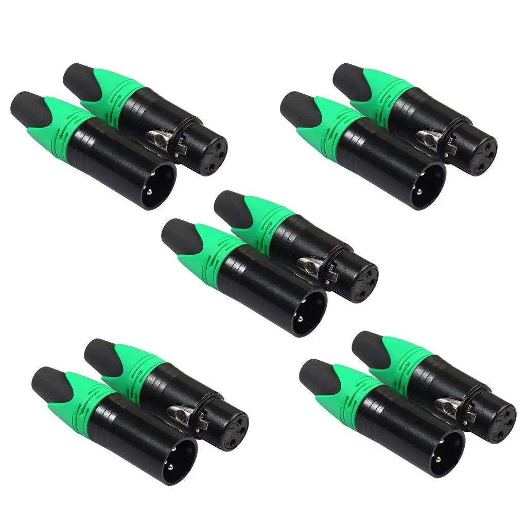 Alloy XLR Audio Connector 3 Pin Male Female Microphone Cable Adapter for Professional Sound Application