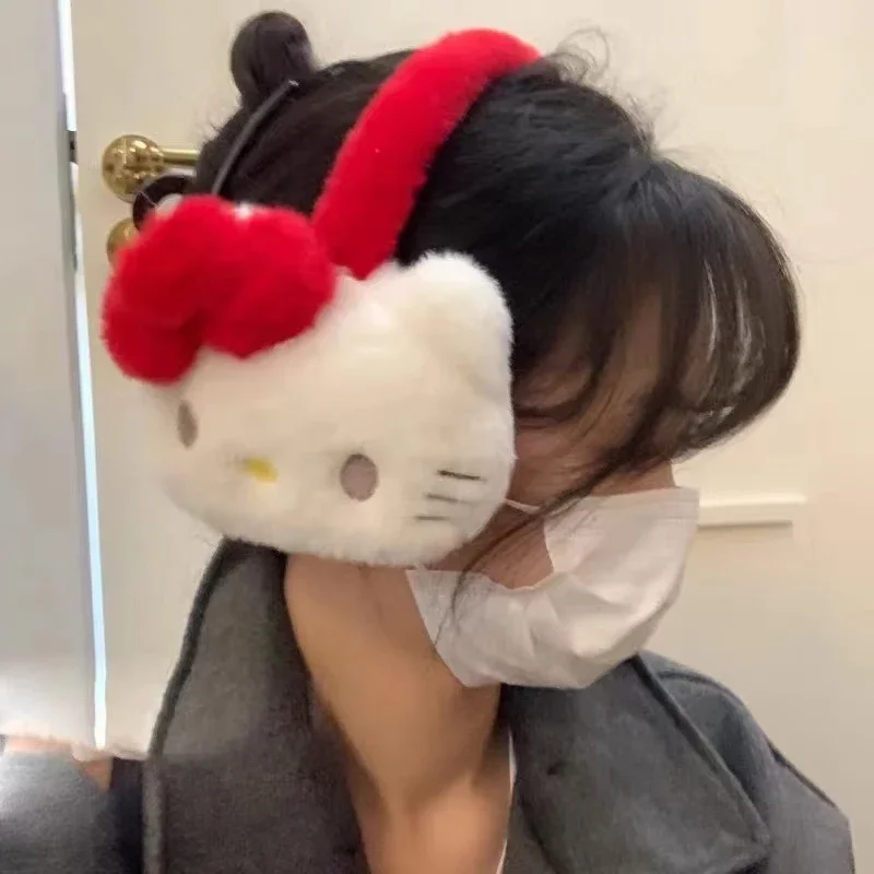 Novo olá kittys pelúcia mais quente earmuff anime rosa kt bonito earflap inverno ao ar livre proteção contra frio orelha-muffs capa de orelha presentes das meninas