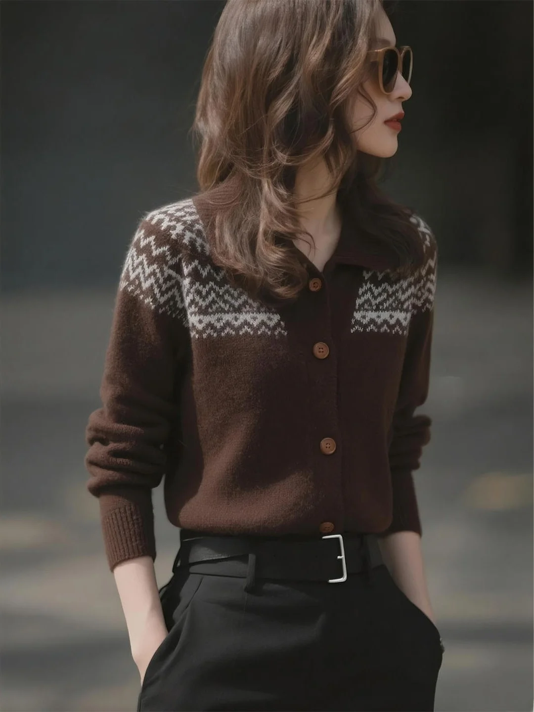 

Korean Sle Retro Faion Long Sve Knitted Open Cardigan Women's Autumn Winter High End Ele Lightweight Versatile Swe...