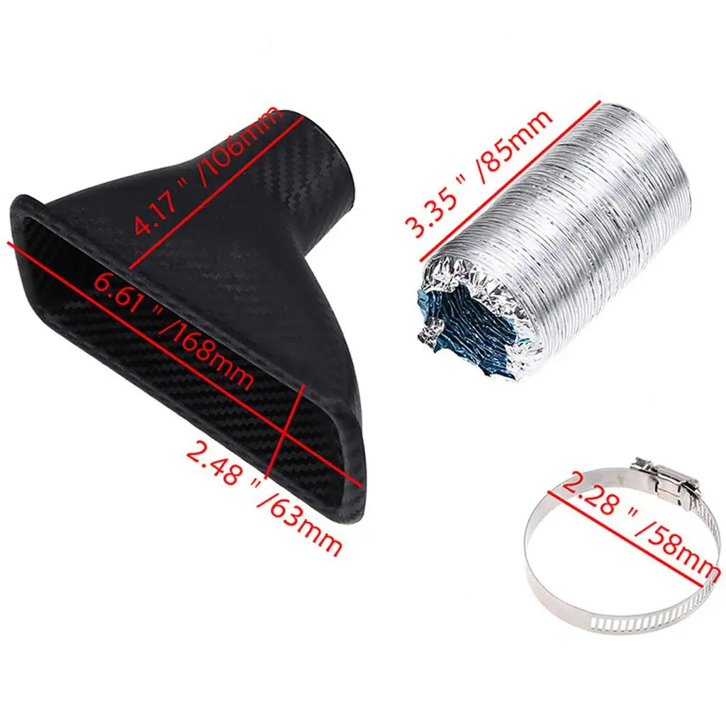 Turbine Inlet Pipe Plastic Aluminum Funnel Kit Cold Air Intake Tube for Car High Flow Filter System Installation