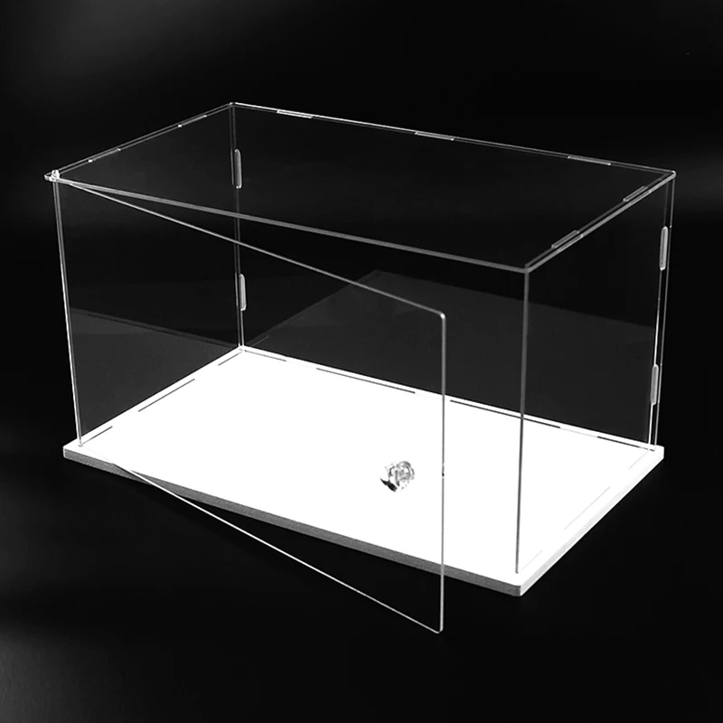 Acrylic Display Case w/h Door Countertop Organizer Dustproof Showcase for Figure/Toy/Collectibles/Gundam/Car/Model/Lego/BlindBox