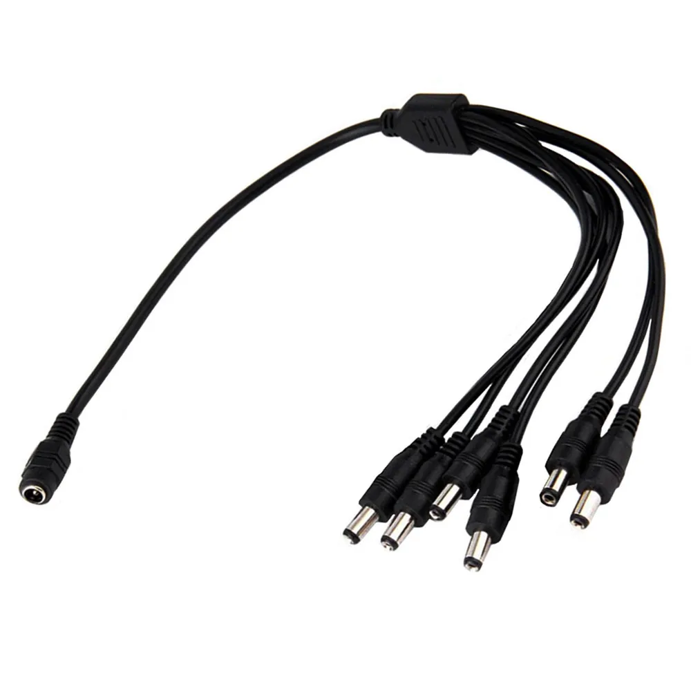 12V DC Power Supply Splitter Cable 5.5*2.1MM 1 Female to 6 Male Connector 40cm Extension Cord for LED Strip Lights