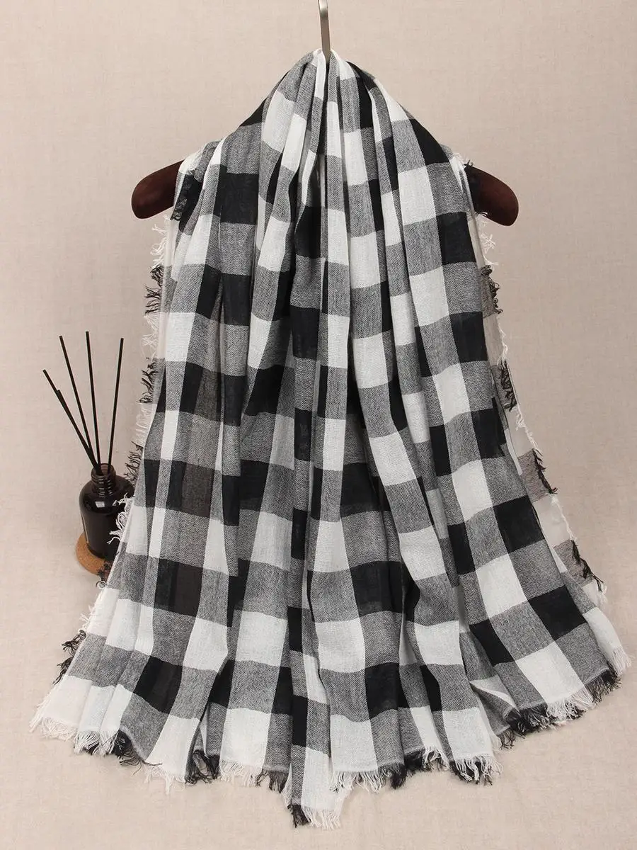 large-size-cotton-linen-plaid-scarf-wrap-shoulder-multi-functional-breathable-skin-friendly-japanese-style-summer-autumn