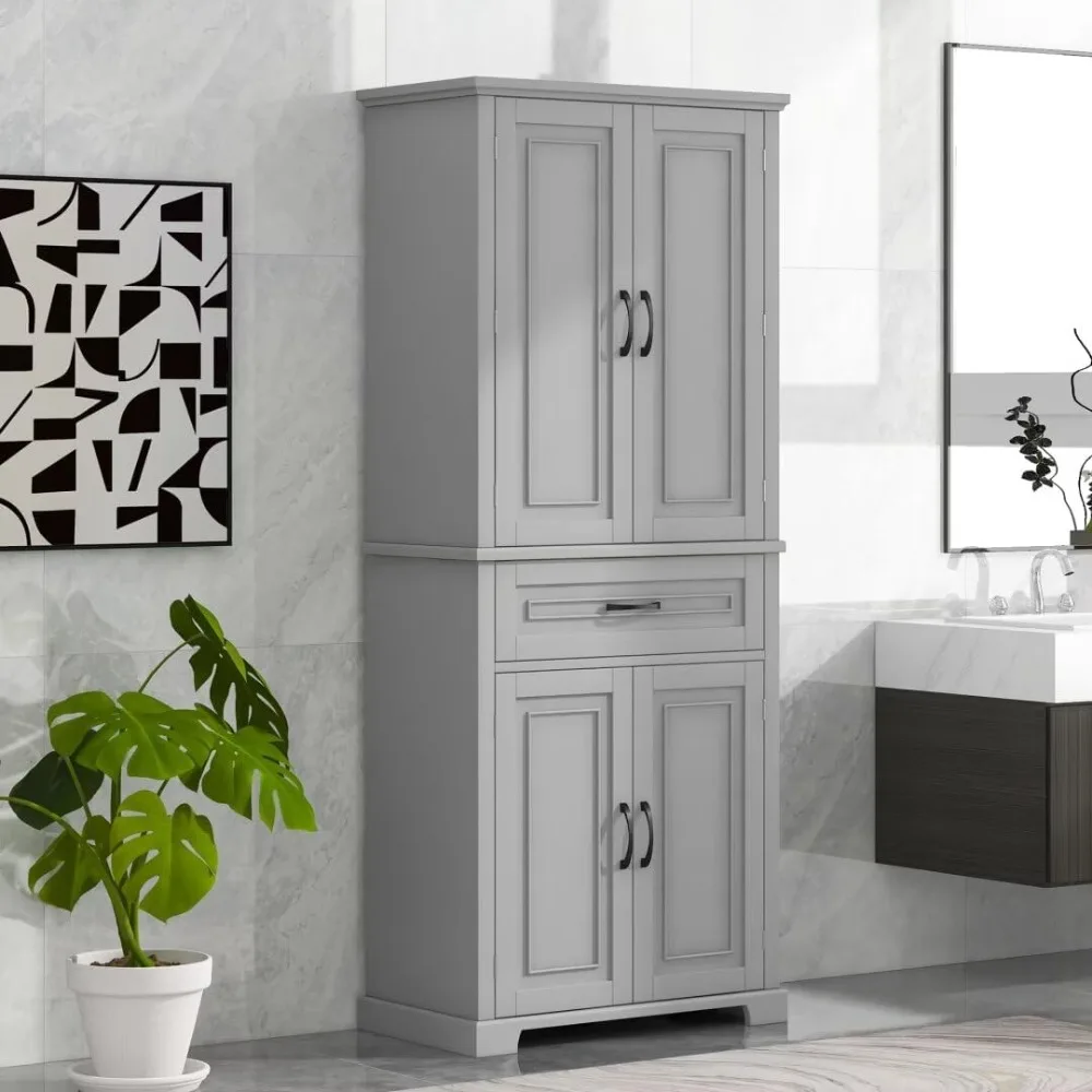 Bathroom Cabinet, 72.2 in, High Bathroom Storage Cabinet with Doors and Drawers, Adjustable Shelves, Storage Cabinet