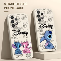 Disney Cute Lilo Baby Stitch para Samsung A53, A52, A54, A13, A51, A12, A32, A71, A33, A73, A72, A14, A23, funda de teléfono con cuerda líquida 5G