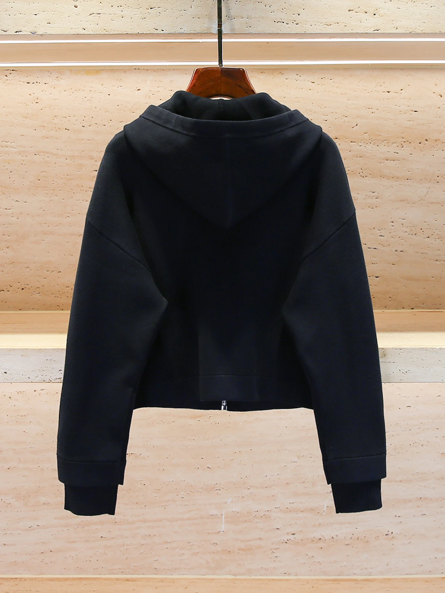 Jaqueta de Mole de Denim Tricotada Fena de Alta Qualidade com Bolsos Design de Outono Sensação S Estilo de Trabalho Pa...