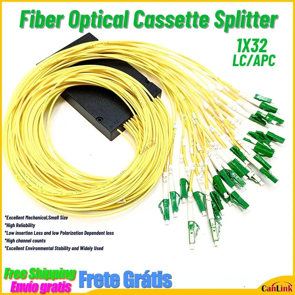 Ftth LC APC 1x32 PLC Single Mode Fiber Optical Splitter FBT Optical Coupler Fiber ABS Splitter box