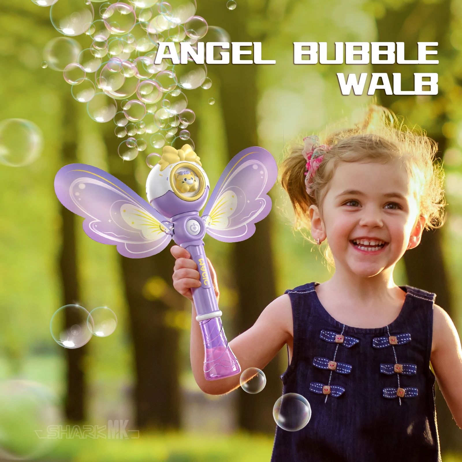 Bubble Blower Automatic Bubble Machine Fantasy LED Lights Outdoor Bubble Toy for 3 year+ old No Included Bubble Solution