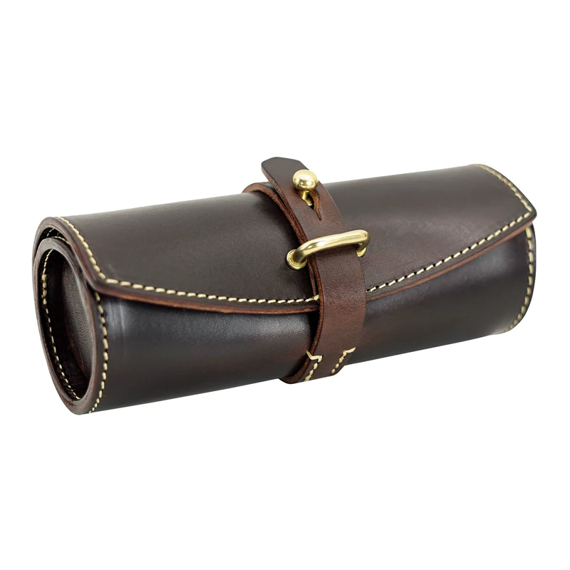 New Big Size Leather Glasses Case Hademade Mens Sunglasses Case Top Quality Brown Eyewear Storage Boxes