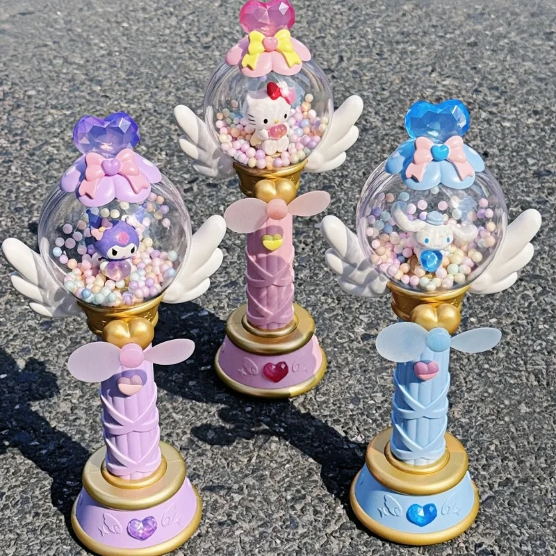 

Original Sanrio Characters Blooming Hearts Series Toy Handheld Fan Blind Box Hello Kitty Cinnamoroll Kuromi Girl Birthday Gift