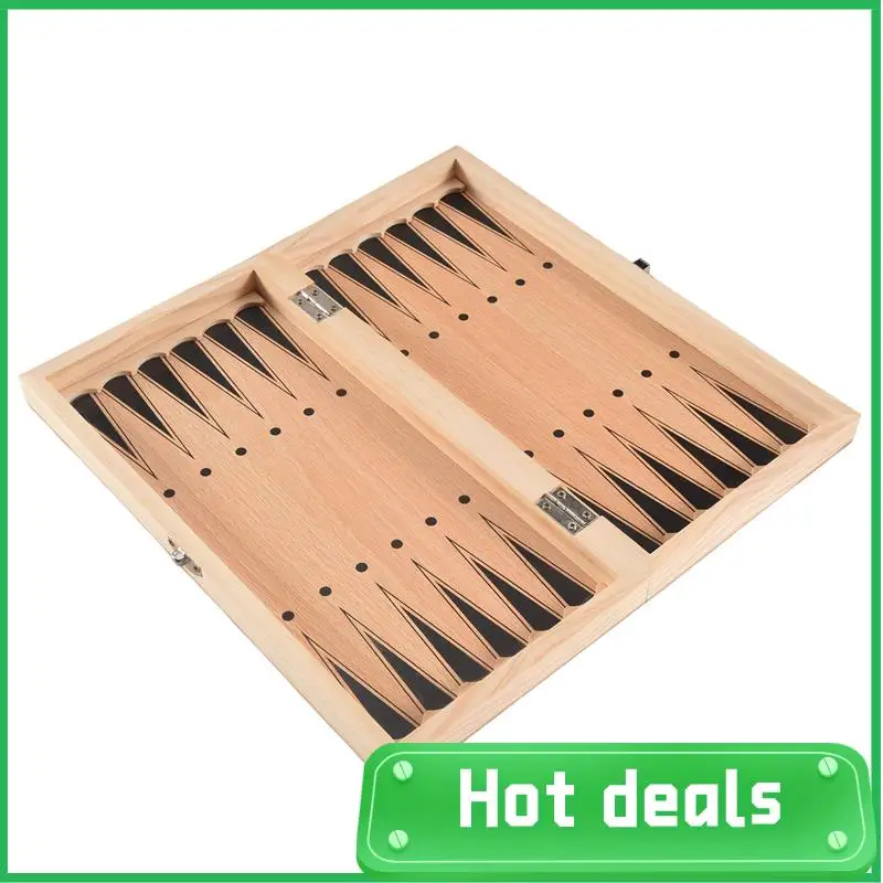 

3 In 1 Wooden International Chess Set Board Travel Games Chess Backgammon Draughts Entertainment
