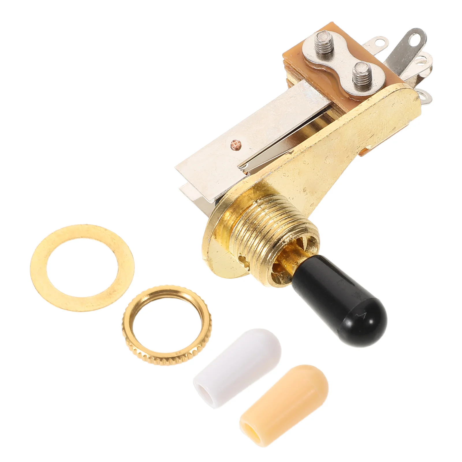 

1Set Electric Guitar Accessories L-Shaped 3-Way Toggle Switch Upgrade with Knob Caps for Pickup Selector Replacement Smooth