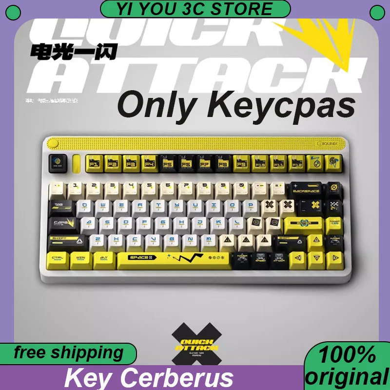 

Key Cerberus Keycap Quick Attack PBT Thermal Sublimation 157Keys/136Keys Gaming Keycaps Original Height Magnetic Axis PC Esports