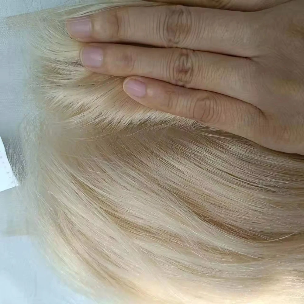 ストレート人毛閉鎖 613 ブロンド 5x5 透明レース閉鎖ブラジルバージンヘア 150% 密度フルエンド