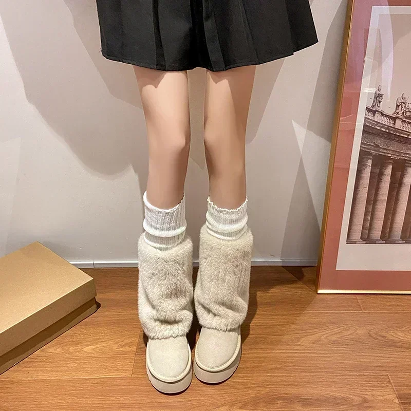 New Winter Snow Boots Women\'s Thick Sole Fur Integrated Short Boots with Plush and Thickened Anti Slip and Warm Cotton Shoes