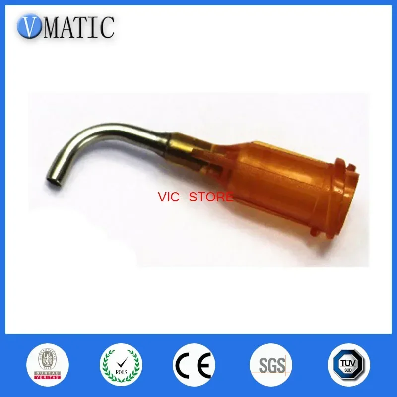 Free Shipping 15G Amber 0.5'' Length 90 Degree Bend Bent Dispensing Blunt End Stainless Steel Needle Tips 1/2 Inch