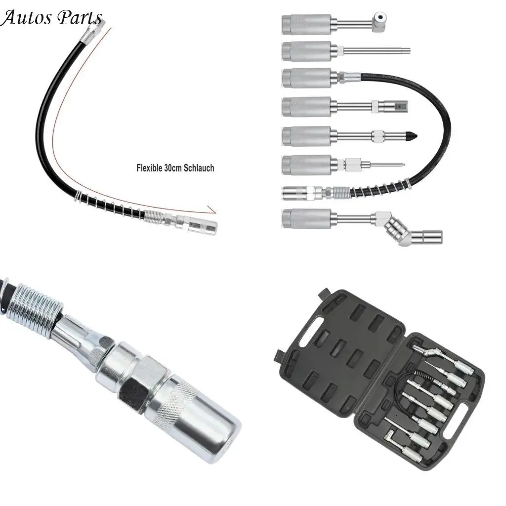 

57BA Professional Automotive & Machinery Grease Nozzle With Flexible Extension Hose for Optimally Reach Efficient Lubrication
