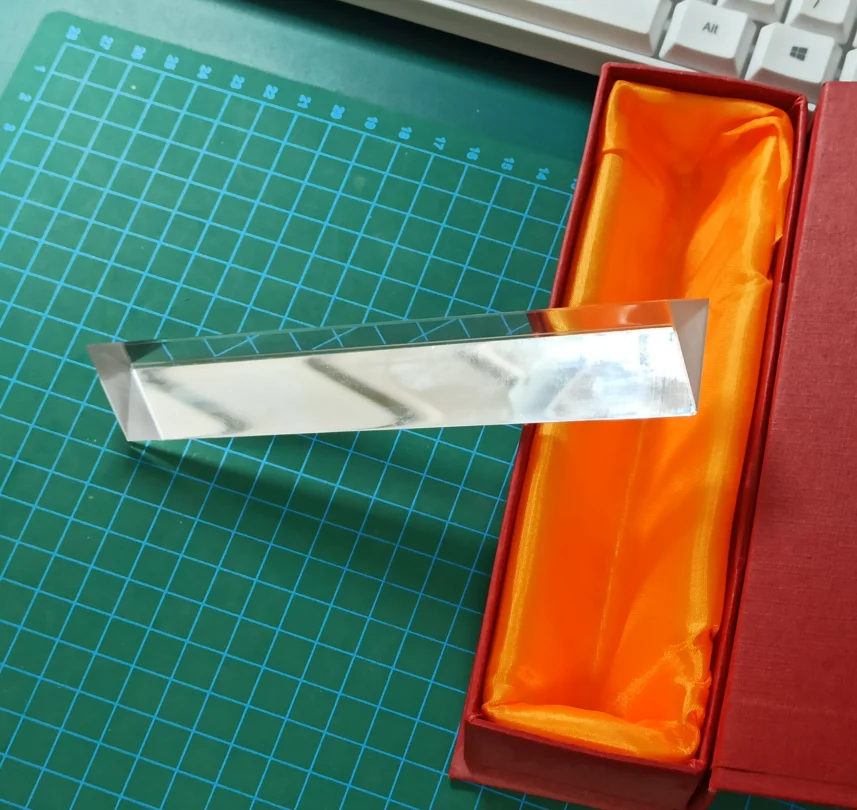 Length 15cm Optical Glass Triangular Prism For School Teaching Light Spectrum Physics and Photo Photography