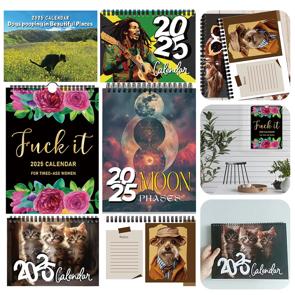 Dogs Pooping In Beautiful Places Desk Calendar 2025 Monthly Planner 12 Month Calendar Daily Planner Calendar for Home Office