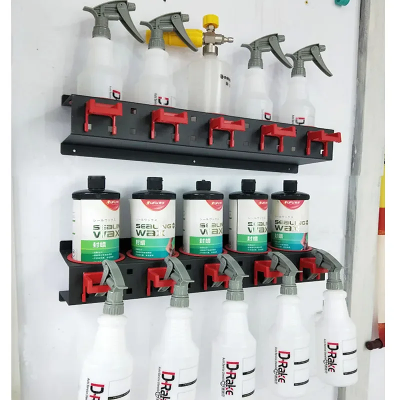 Spray Bottle Storage Rack Abrasive Material Hanging Rail Car Beauty Shop Accessory Display Auto Cleaning Tools