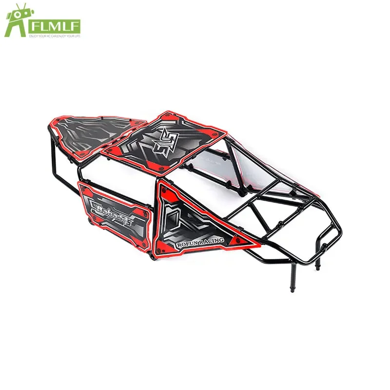 Flflf gaiola de metal com carros corpo escudo kit apto para 1/5 hpi rofun baha rovan km baja 5ts rc carro brinquedos jogos peças