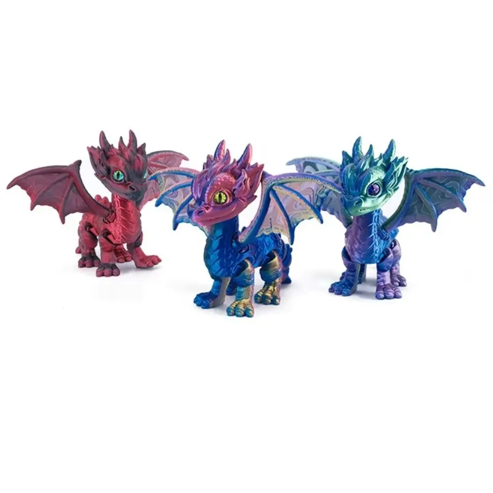 

Multi-jointed 3D Printed Dragon Simulation Office Desktop Flying Dragon Figures Ornament Movable Dragon Model Toy Home Decor