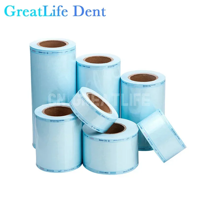 GreatLife Dent 200m/Roll Wide 55/75/100/150mm Sterilizing Bag Disposable Medical-grade Steril Pouch Tattoo Dental Nail art Bags