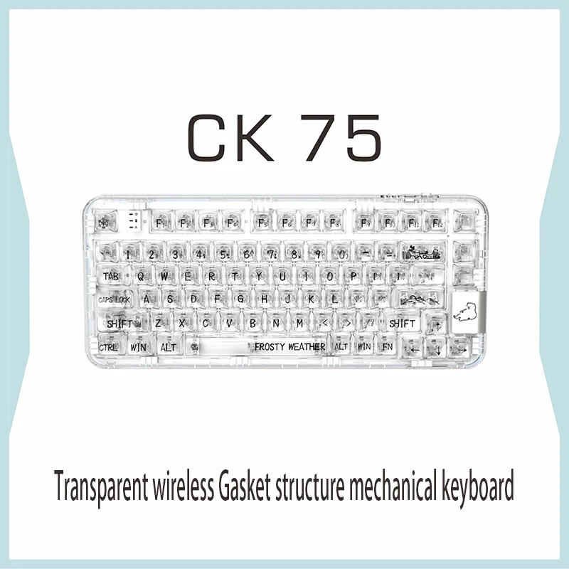 

CoolKiller CK75 Hot-Swap Bluetooth 2.4G Wireless RGB Polar Bear Full TransparentGasket Gaming Mechanical Keyboard RGB