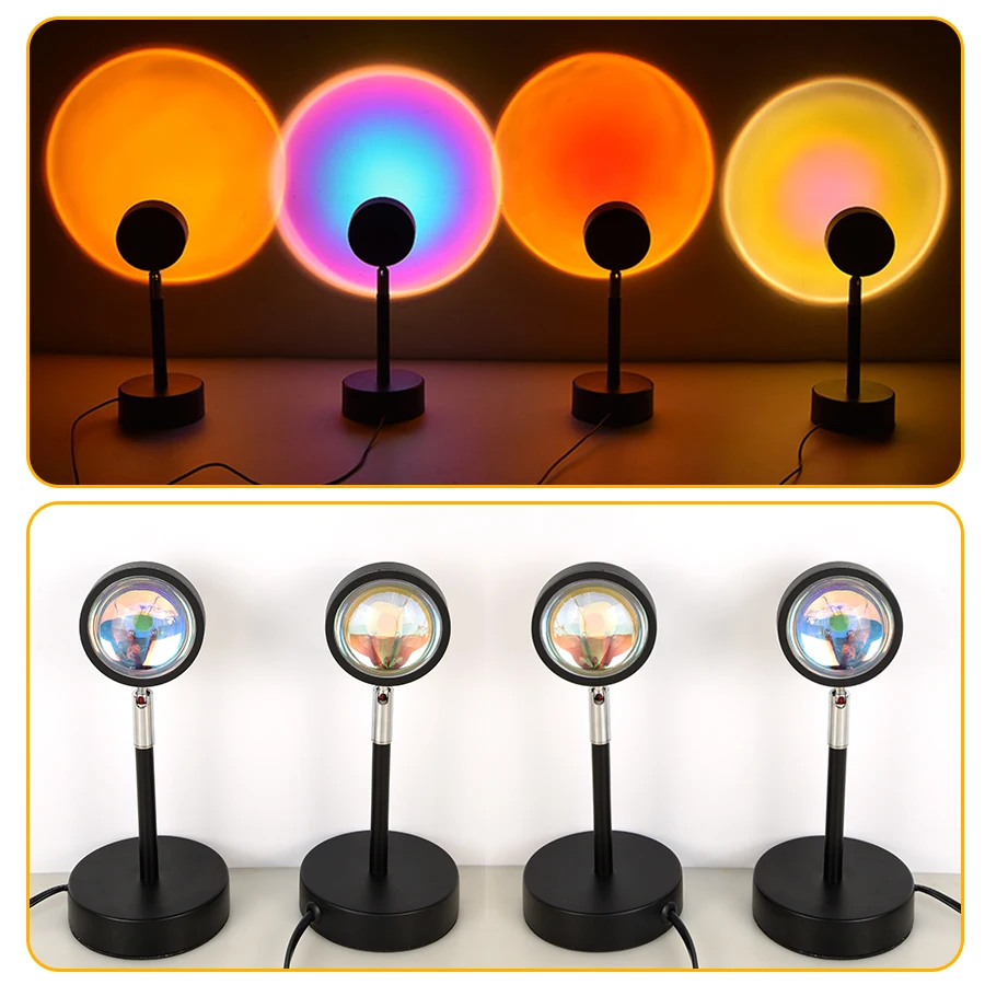 LED Sunset Night Light Projector Atmosphere Lamp AC 220V EU Plug For Gift Party Bedroom Photography Background Decoration