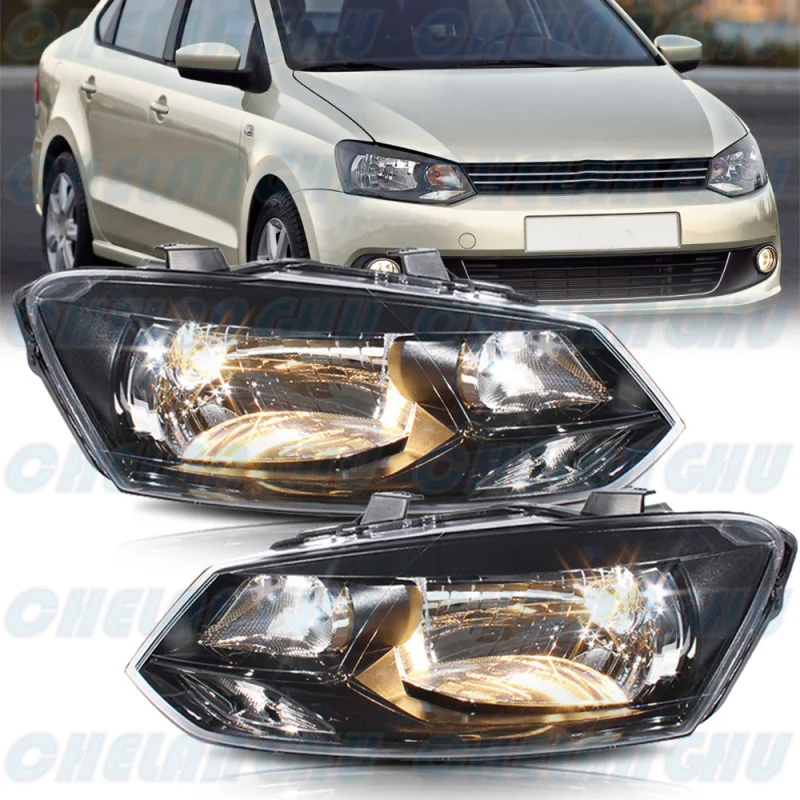 

HeadLight For VW Polo Sedan 2010 2011 2012 2013 2014 2015 2016 2017 1 Pair Front HeadLamp DRL With Motor car accessories