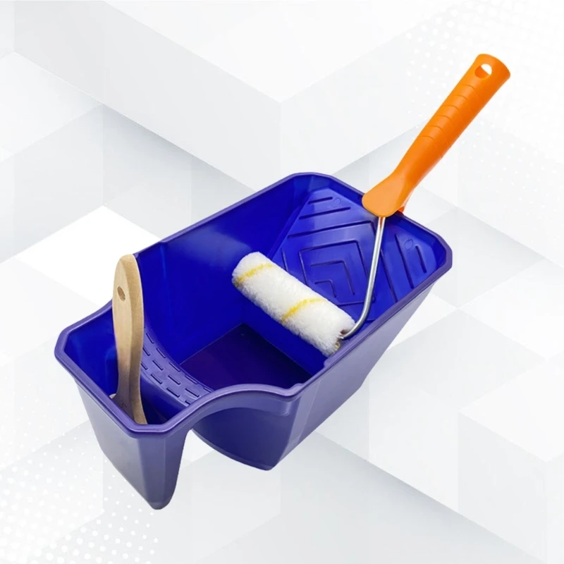 

4-Inch Handheld Paint Cup with Roller Frame Durable PP Material, Large Capacity, for Brushes & Rollers, Car paint repair