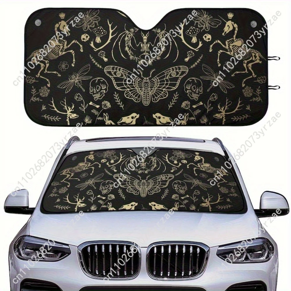 

Forest Animal Skeletons Car Sun Shade Good Heat Insulation Effect Windshield Sunshade Waterproof Easy Clean Car Accessory