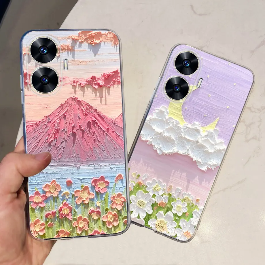 For Realme C55 Case Luxury Silicone Soft Phone Back Cover Cases For OPPO Realme C55 Funda Women Fashion RealmeC55 RMX3710 Capa