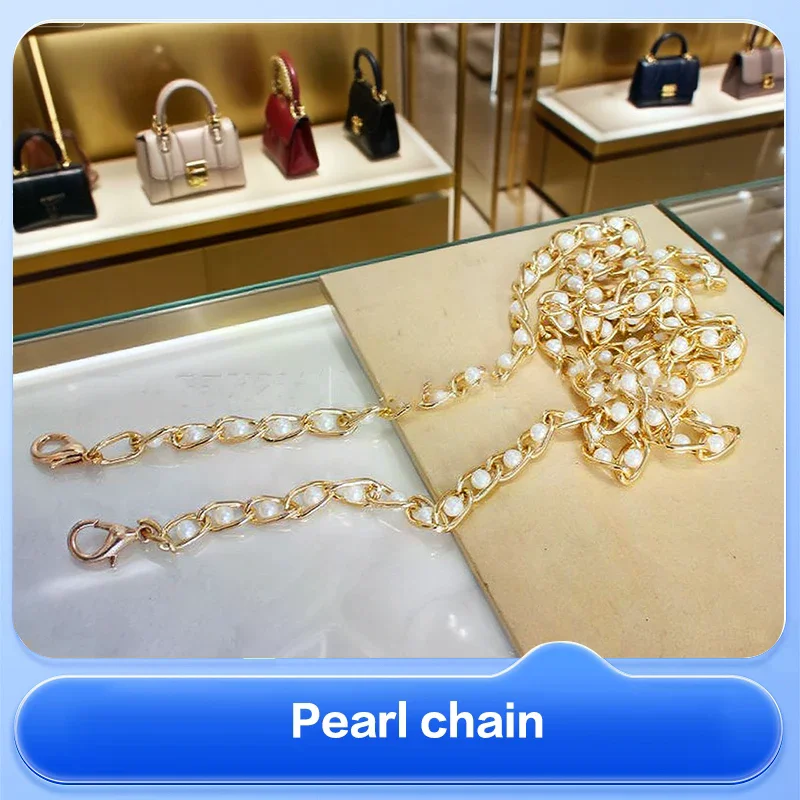 40-120 سنتيمتر المرأة تقليد اللؤلؤ حقيبة سلسلة طويلة Crossbody حقيبة كتف حزام حقيبة يد الإناث استبدال مقبض حزام أجزاء