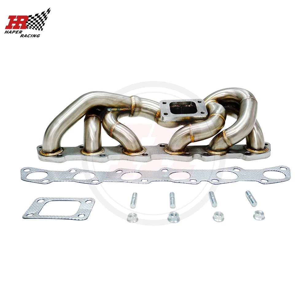 HAPER RACING Stainless Steel 304 3mm Steam Pipe Low Mount T3 Turbo Manifold For Skyline RB20 RB25 R32 R33 R34