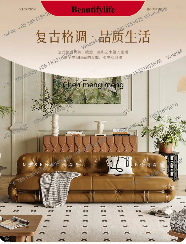 

Кожаный диван M178 в стиле французского ретро, высококачественный, для взрослых, для гостиной, прямой, дизайнерский, необычный, игровой, Sillon Cama